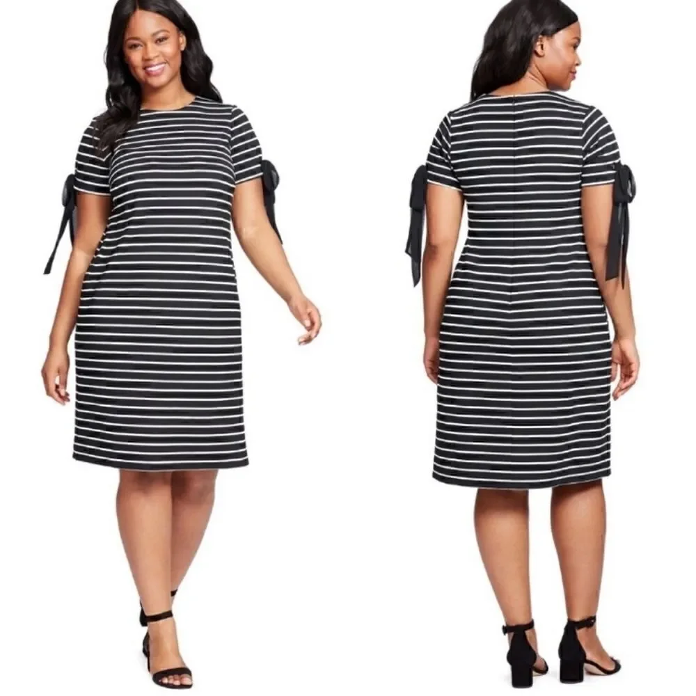 Anthropologie Jacquard Hutch Tie Sleeve Shift Dress - XS